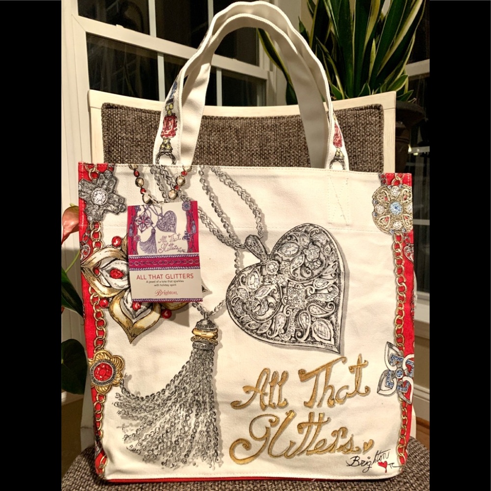 Brighton “All That Glitters” Canvas Tote, New